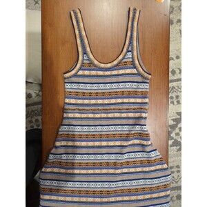 Free People Nordic Fair Isle Sleeveless Dress Wool Knit Large